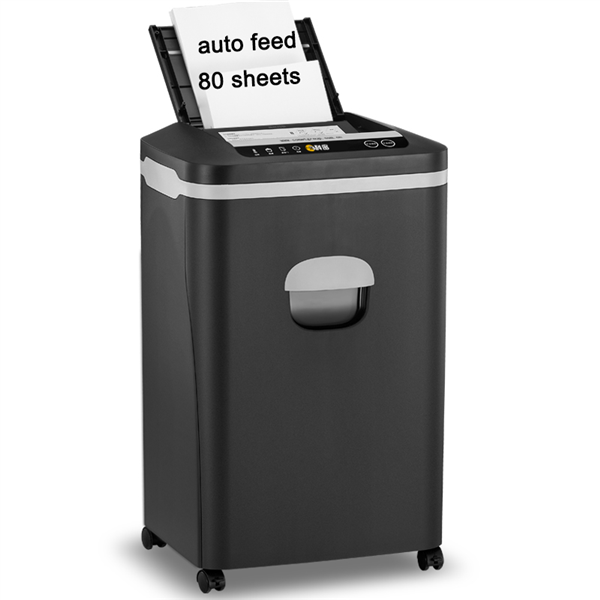 Auto Feed 80 Sheets Black Paper Shredder