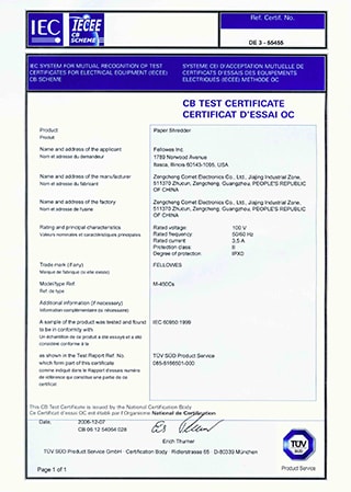 CB Certificate